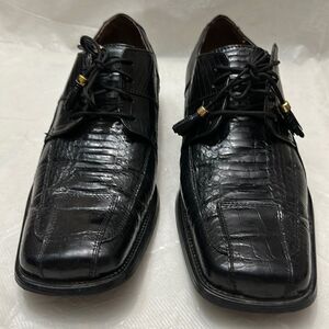 Stacy adams  men’s black genuine snake lace up dress shoes size 12M